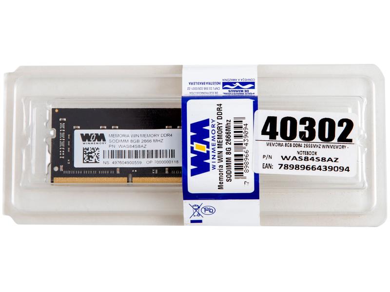 Memória RAM para Notebook 8GB DDR4 PCWare - WHS84S8AZ 2666Mhz